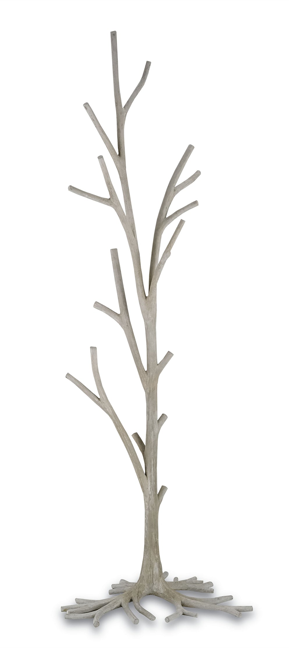 Countryhouse Faux Bois Coat Tree – Stylish Indoor Sculpture in Concrete & Iron for Natural Elegance