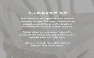 Countryhouse Faux Bois Coat Tree – Stylish Indoor Sculpture in Concrete & Iron for Natural Elegance