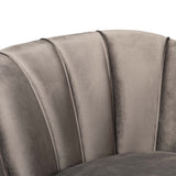 Kailyn Glam and Luxe Grey Velvet Fabric Upholstered and Gold Finished Sofa