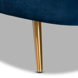 Kailyn Glam and Luxe Navy Blue Velvet Fabric Upholstered and Gold Finished Chaise