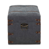 Palma Modern and Contemporary Transitional Grey Fabric Upholstered Storage Trunk Ottoman 