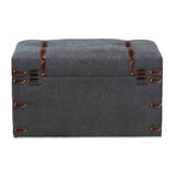 Palma Modern and Contemporary Transitional Grey Fabric Upholstered Storage Trunk Ottoman 