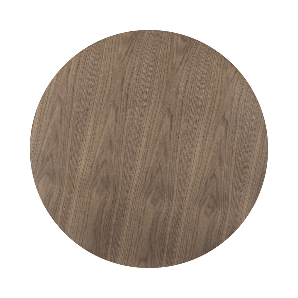 Clora Contemporary Round Dining Table Walnut and Black