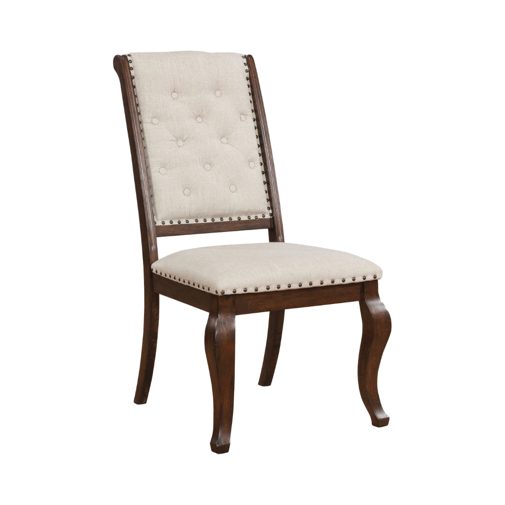 Brockway Traditional Cove Tufted Dining Chairs Cream and (Set of 2)