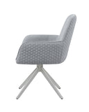 Abby Contemporary Flare Arm Side Chair Light Grey and Chrome