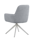 Abby Contemporary Flare Arm Side Chair Light Grey and Chrome