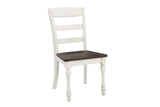 Madelyn Casual Ladder Back Dining Chairs Set of 2 - Dark Cocoa & Coastal White, Southern Charm