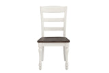 Madelyn Casual Ladder Back Dining Chairs Set of 2 - Dark Cocoa & Coastal White, Southern Charm