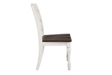 Madelyn Casual Ladder Back Dining Chairs Set of 2 - Dark Cocoa & Coastal White, Southern Charm