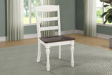 Madelyn Casual Ladder Back Dining Chairs Set of 2 - Dark Cocoa & Coastal White, Southern Charm