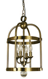 4-Light Antique Brass Compass Mini Chandelier