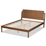 Giuseppe Modern and Contemporary Walnut Brown Finished Queen Size Platform Bed