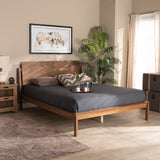 Giuseppe Modern and Contemporary Walnut Brown Finished Full Size Platform Bed