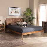 Giuseppe Modern and Contemporary Walnut Brown Finished Queen Size Platform Bed