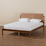 Giuseppe Modern and Contemporary Walnut Brown Finished Queen Size Platform Bed