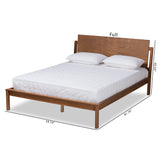 Giuseppe Modern and Contemporary Walnut Brown Finished Queen Size Platform Bed