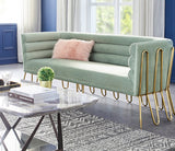 VIG Furniture Divani Casa Bixby Modern Light Green Velvet & Gold Sofa VGCA1105-SOFA-GRN