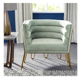 VIG Furniture Divani Casa Bixby Modern Light Green & Gold Lounge Chair VGCA1105-CHR-GRN