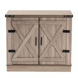 Wayne Modern Contemporary Farmhouse Oak Brown Finished Wood 2-Door Shoe Storage Cabinet