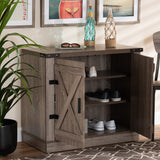 Wayne Modern Contemporary Farmhouse Oak Brown Finished Wood 2-Door Shoe Storage Cabinet