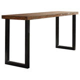 Mindo Casual Rectangular Counter Height Table Warm Chestnut and Matte Black