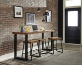 Mindo Casual Backless Counter Height Stool Warm Chestnut and Matte Black