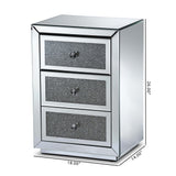 Talan Contemporary Glam and Luxe Mirrored 3-Drawer Nightstand