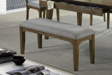 Rayleene Casual Upholstered Bench Grey and Medium Brown