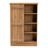 Eren Modern and Contemporary Farmhouse Natural Oak Brown Finished Wood 1-Door Shoe Cabinet 