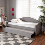 Becker Modern and Contemporary Transitional Grey Fabric Upholstered Twin Size Daybed with Trundle