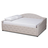 Becker Modern and Contemporary Transitional Beige Fabric Upholstered Queen Size Daybed