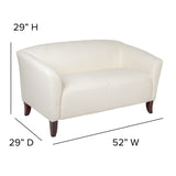 English Elm EE1003 Contemporary Commercial Grade Loveseat Ivory EEV-10559