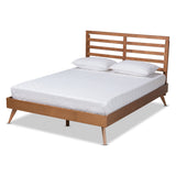 Shiro Mid-Century Modern Ash Walnut Finished Wood Full Size Platform Bed
