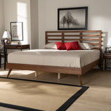 Baxton Studio Shiro Mid-Century Modern Ash Walnut Finished Wood King Size Platform Bed