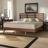 Baxton Studio Shiro Mid-Century Modern Ash Walnut Finished Wood King Size Platform Bed