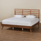 Baxton Studio Shiro Mid-Century Modern Ash Walnut Finished Wood King Size Platform Bed