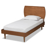Yori MidCentury Modern Walnut Brown Finished Wood Twin Size Platform Bed