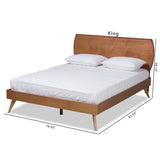 Aimi Mid-Century Modern Walnut Brown Finished Wood Full Size Platform Bed