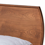 Aimi Mid-Century Modern Walnut Brown Finished Wood Queen Size Platform Bed