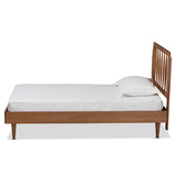 Chiyo Mid-Century Modern Transitional Walnut Brown Finished Wood Twin Size Platform Bed