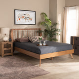 Emiko Modern and Contemporary Walnut Brown Finished Wood Full Size Platform Bed