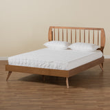 Emiko Modern and Contemporary Walnut Brown Finished Wood Full Size Platform Bed