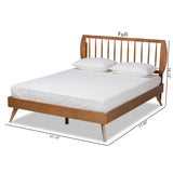 Emiko Modern and Contemporary Walnut Brown Finished Wood Full Size Platform Bed