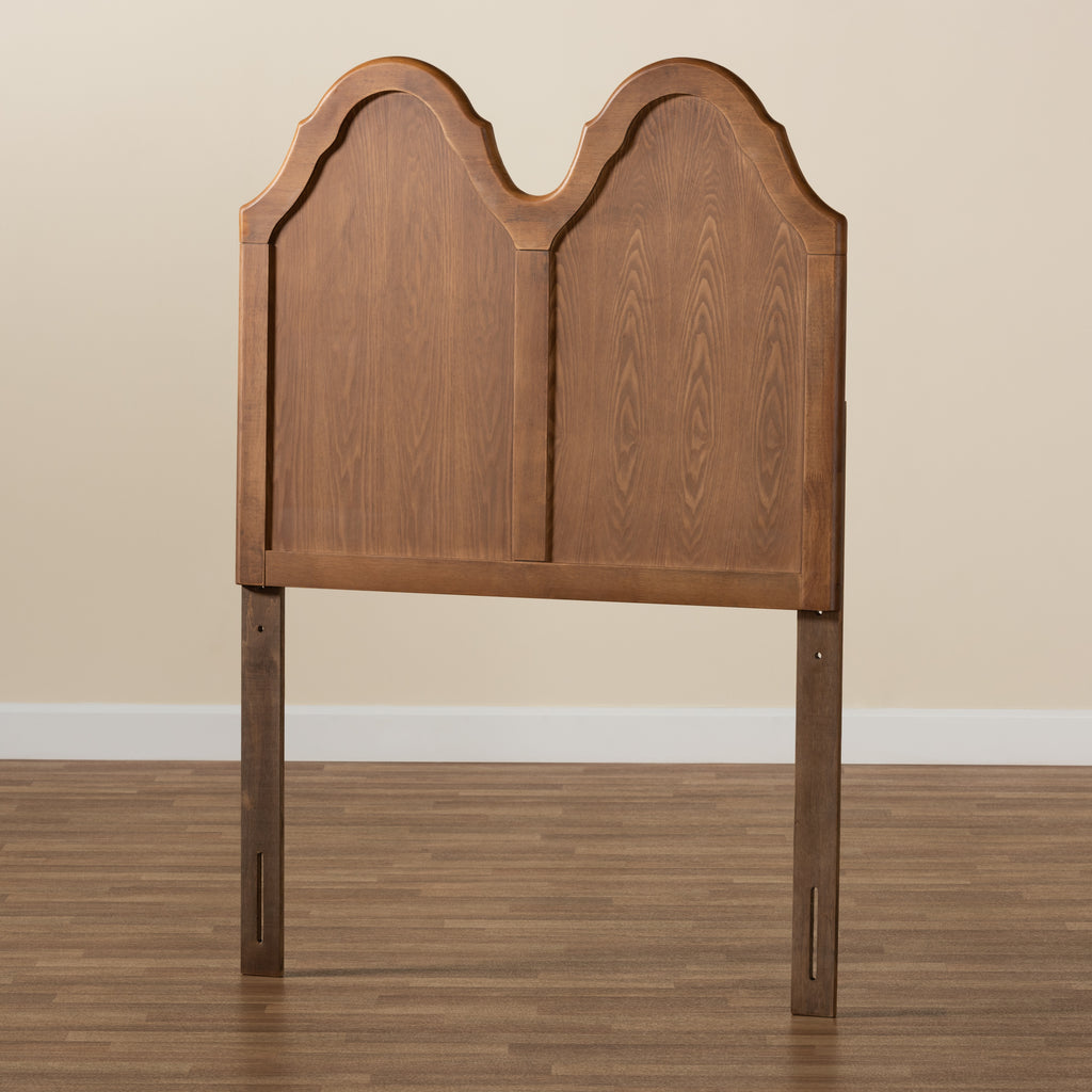 Tobin Vintage Classic and Traditional Ash Walnut Finished Wood Twin Size Arched Headboard