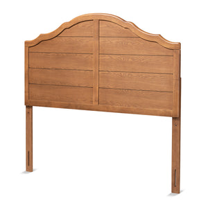 Clive Vintage Traditional Farmhouse Ash Walnut Finished Wood King Size Headboard