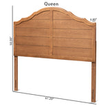 Clive Vintage Traditional Farmhouse Ash Walnut Finished Wood King Size Headboard