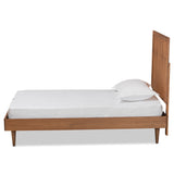 Baxton Studio Rin Mid-Century Modern Walnut Brown Finished Wood Twin Size Platform Bed