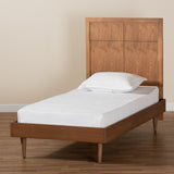 Baxton Studio Rin Mid-Century Modern Walnut Brown Finished Wood Twin Size Platform Bed