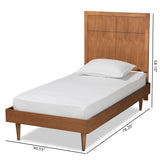 Baxton Studio Rin Mid-Century Modern Walnut Brown Finished Wood Twin Size Platform Bed