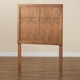 Monroe Modern Transitional and Rustic Ash Walnut Finished Wood Twin Size Headboard